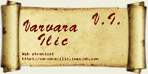 Varvara Ilić vizit kartica